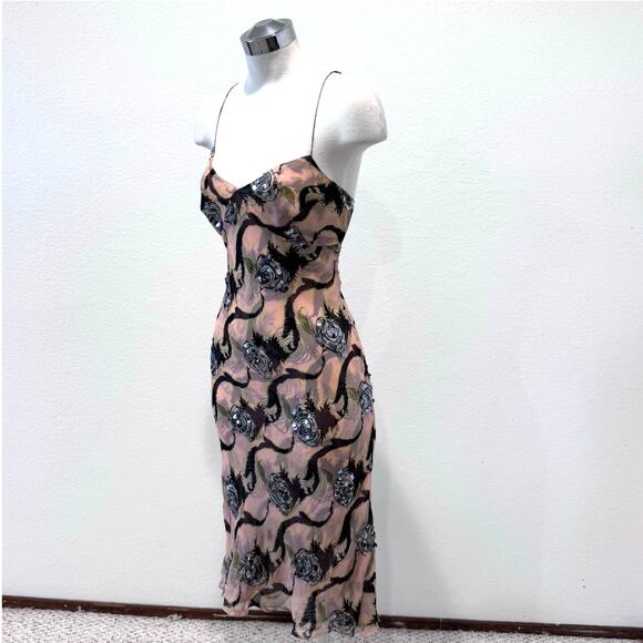 Catherine Malandrino Silk print dress with sequins size S - Picture 4 of 11